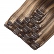 Clip In Hair Extensions Remy Hair Chocolate Brown Balayage #4P-27 (100g)