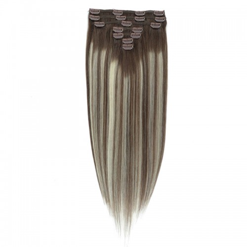 Clip In Hair Extensions Remy Hair Color #T8-P8-60 (100g)