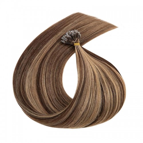 Nano Ring Hair Extensions Remy Hair #P4-27 (100g)