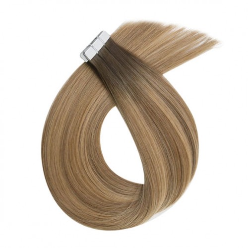 Tape In Hair Extensions Remy Hair Color #2-4-27 (40pcs/100g)