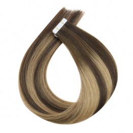 Tape In Hair Extensions Remy Hair Brown Balayage (40pcs/100g)