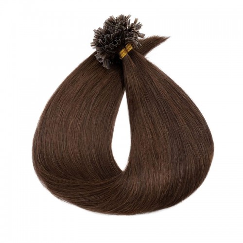 U/Nail Tip Hair Extensions Remy Hair Color #4 (100g)